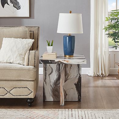 Cavira Modern Faux Marble Living Room Side Table