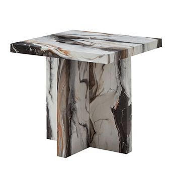 Cavira Modern Faux Marble Living Room Side Table