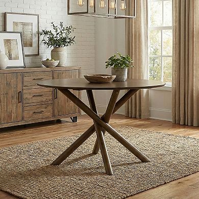 Arnott Round Dining Table, Walnut Finish