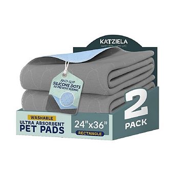 Katziela Quick-Drying Washable Pee Pads for Dogs (Rectanguler 24x36-2) Waterproof Reusable