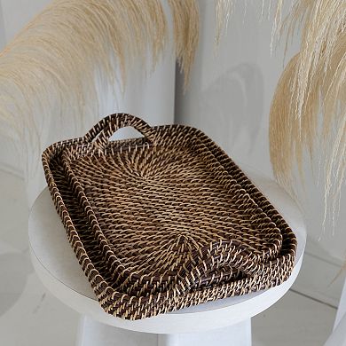 Rectangle Serving Tray Rattan Woven