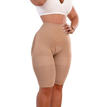 Women's Happy Shapewear No.7 Low Waist Above Knee Double Tummy Layer
