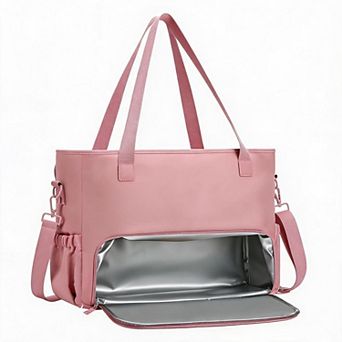 2-in-1 Women's Lunch Tote Bag with Insulated Compartment 15.6 Inch Laptop Work Bag Water-Resistant