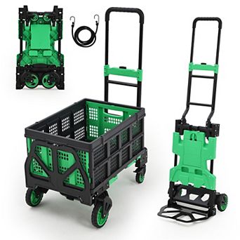 1 Brand with Iron+PP Two-In-One Hand Truck (with Basket) 66x46x97Cm - Folding Hand Truck