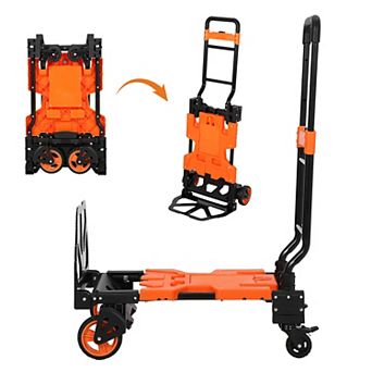 1 Brand with Iron+PP Two-In-One Hand Truck (with Basket) 66x46x97Cm - Folding Hand Truck