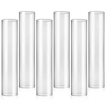 10 pc Open Ended Clear Glass Hurricane Candle Holder