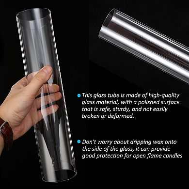 10Pcs Open Ended Clear Glass Hurricane Candle Holder