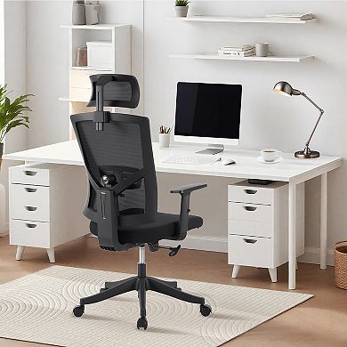 Ergonomic Mesh Office Chair 4D Adjustable Armrests, Dynamic Lumbar Support, Adjustable Headrest
