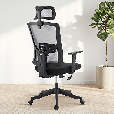 Ergonomic Mesh Office Chair 4D Adjustable Armrests, Dynamic Lumbar Support, Adjustable Headrest