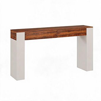 Entryway Table with 2 Drawers, Slim Console Table for Hallway Behind Couch, Narrow Sofa Table