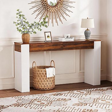 Entryway Table with 2 Drawers, Slim Console Table for Hallway Behind Couch, Narrow Sofa Table