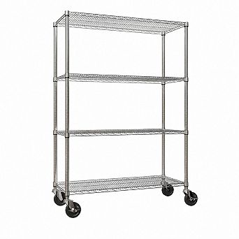 4 tier Wire Shelving Unit 47.2x17.7x70.9 in Adjustable Heavy Duty Rack with Wheels NSF Chrome for Kit
