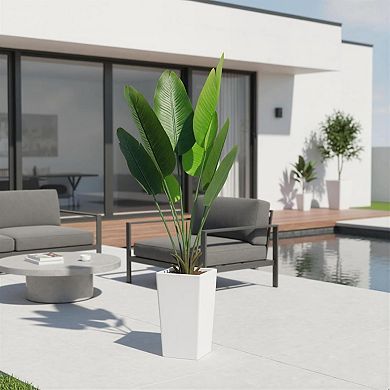 Artificial Banana Tree, Fake Potted Tropical Tree, Decorative Evergreen Tropical Plant