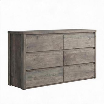 6 Drawer Dresser for Bedroom, Wide Wood Chest of Drawers Handle Free, Large Modern Dresser
