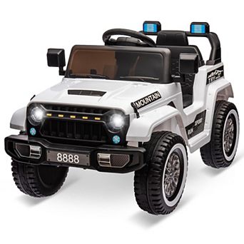 12V Kids Ride On Truck Car, Battery Powered Electric Car Remote Control, Spring Suspension, White