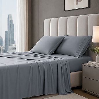 Rayon from Cooling Sheet Set. Soft Comfort Deep Pocket Bed Sheet Set with Pillowcases