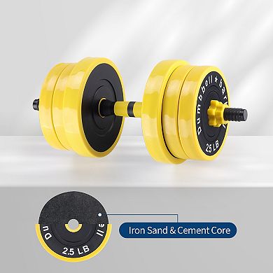 44 LB 4-in-1 Dumbbell & Barbell Set Adjustable Kettlebell & Pull-Up Stand Included