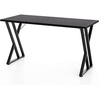 Space-Saving 55" Dining Table Rectangular Industrial Table with Waterproof Wood Top & Heavy Duty