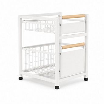No-Install Sink Pull-Out Storage Rack Under Sink Organizer with Smooth Sliding Drawers