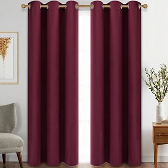 2 Panels Blackout Curtains Grommet Thermal Room Darkening Bedroom Drapes