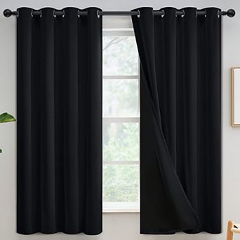2 Panels Blackout Curtains Grommet Bedroom Living Room Thermal Insulated