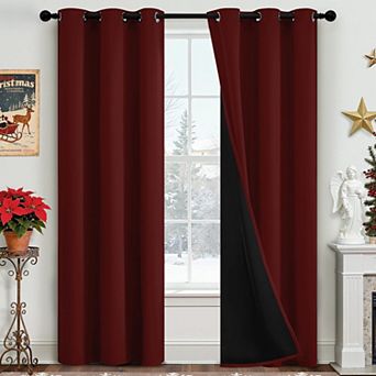 2 Panels Blackout Curtains Grommet Bedroom Living Room Thermal Insulated