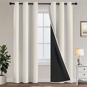 2 Panels Blackout Curtains Grommet Bedroom Living Room Thermal Insulated