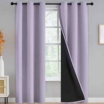 2 Panels Blackout Curtains Grommet Bedroom Living Room Thermal Insulated