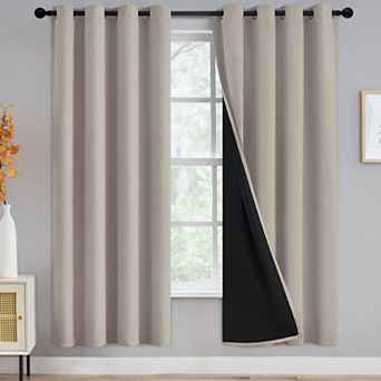 2 Panels Blackout Curtains Grommet Bedroom Living Room Thermal Insulated