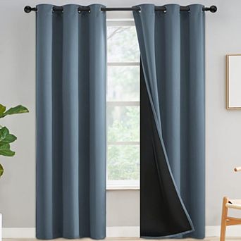 2 Panels Blackout Curtains Grommet Bedroom Living Room Thermal Insulated