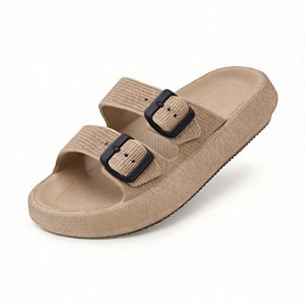 Sandals Double Buckle Adjustable Slides EVA Flat Unisex