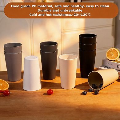 24 Unbreakable Plastic Cups 20 Oz Reusable Stackable Dishwasher Safe
