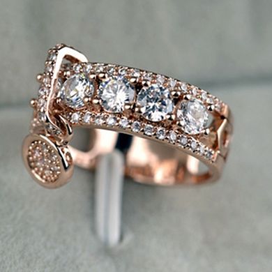 Hollow Cubic Zircon Crystal Band Ring Mini Disc Pendant Thumb Ring