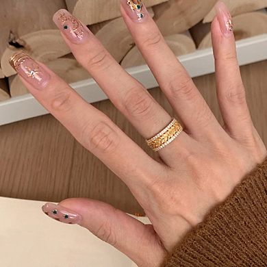 Full-Circle Wheat Ear Micro Pave CZ Ring for Women