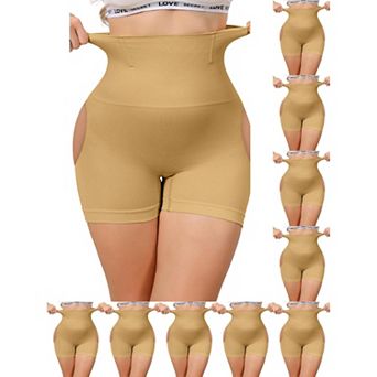 10 Packs Women's High Waisted Thigh Slimmer Tummy Control Under Dress Shorts Hip Lifting Body Shaper