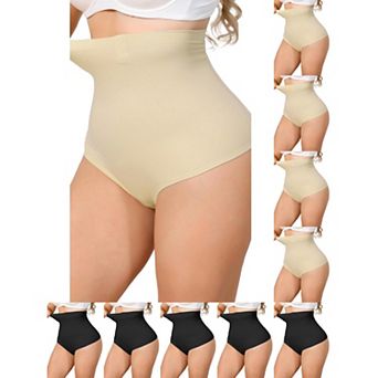 10 Packs Women's High Waisted Tummy Control Girdle Body Shaper Thong Panty Under Dress Shapewear
