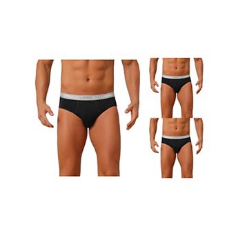 3 Packs Men's Contrast Color Stretch Elastic Waistband Breathable Underwear Briefs
