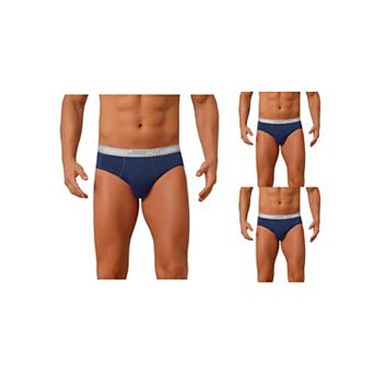 3 Packs Men's Contrast Color Stretch Elastic Waistband Breathable Underwear Briefs