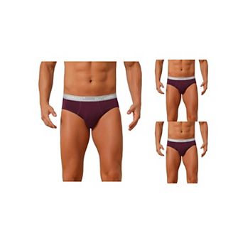 3 Packs Men's Contrast Color Stretch Elastic Waistband Breathable Underwear Briefs