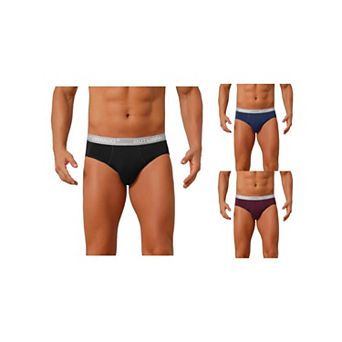 3 Packs Men's Contrast Color Stretch Elastic Waistband Breathable Underwear Briefs