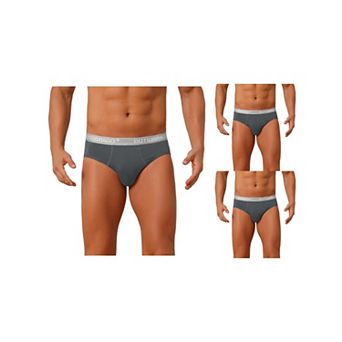 3 Packs Men's Contrast Color Stretch Elastic Waistband Breathable Underwear Briefs