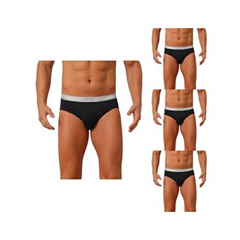 4 Packs Men's Contrast Color Stretch Elastic Waistband Breathable Underwear Briefs