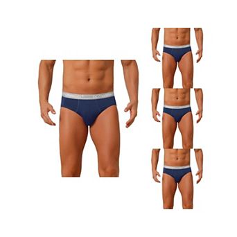 4 Packs Men's Contrast Color Stretch Elastic Waistband Breathable Underwear Briefs