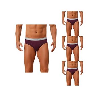 4 Packs Men's Contrast Color Stretch Elastic Waistband Breathable Underwear Briefs
