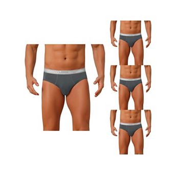 4 Packs Men's Contrast Color Stretch Elastic Waistband Breathable Underwear Briefs