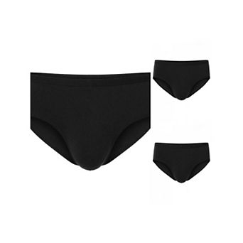 3 Packs Men's Elastic Waist Solid Color Stretch Breathable Lightweight Underwear Briefs