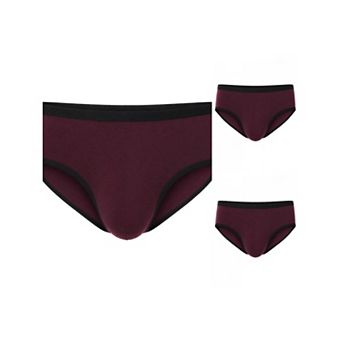 3 Packs Men's Elastic Waist Solid Color Stretch Breathable Lightweight Underwear Briefs