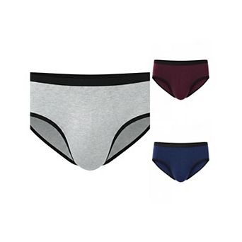 3 Packs Men's Elastic Waist Solid Color Stretch Breathable Lightweight Underwear Briefs