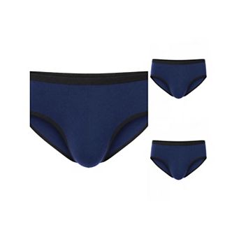 3 Packs Men's Elastic Waist Solid Color Stretch Breathable Lightweight Underwear Briefs