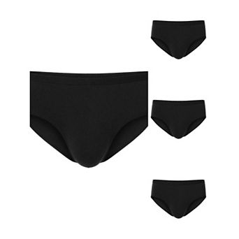 4 Packs Men's Elastic Waist Solid Color Stretch Breathable Lightweight Underwear Briefs